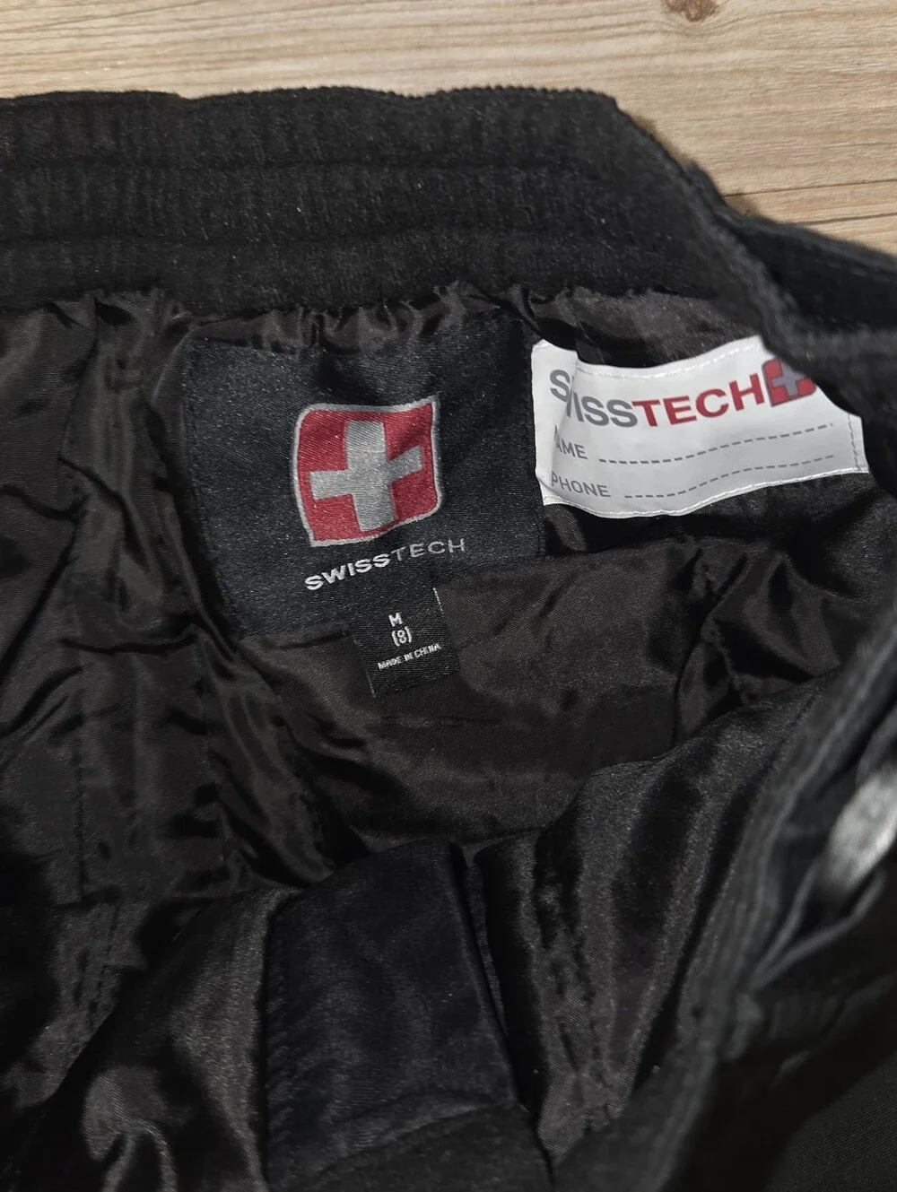 Swiss Tech Black Kids Snow Pants with Reflective Strips